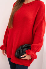 beżowy sweter damski moher wełna luźny fason ciepły