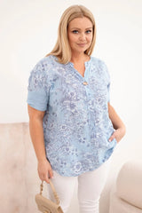 Bluzka damska bawełniana Plus Size z krótkim rękawem Gioia