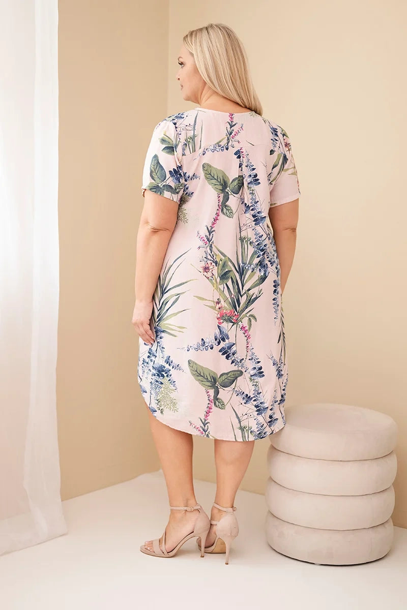 Sukienka damska wiskozowa Plus Size z krótkim rękawem Dolcezza