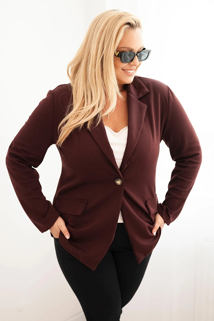 Marynarka damska wiskozowa Plus Size z długim rękawem Gentile