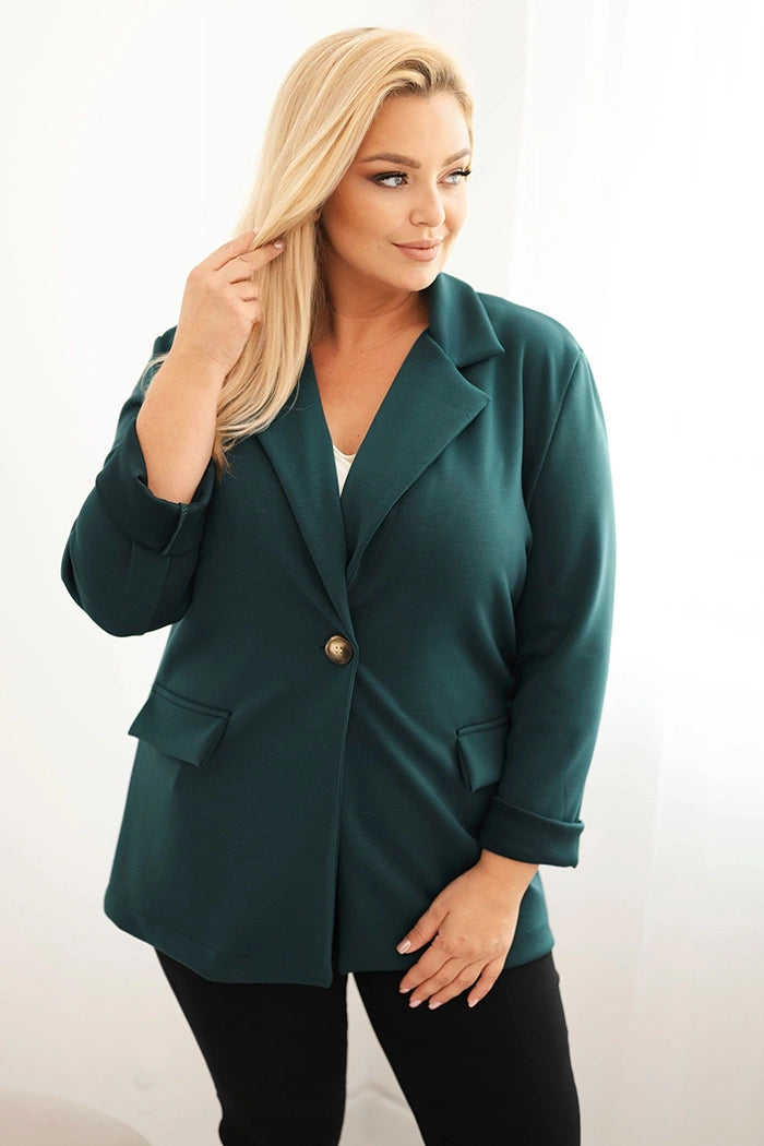 Marynarka damska wiskozowa Plus Size z długim rękawem Gentile