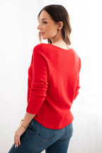Sweter damski wiskozowy z dekoltem w serek Gentile
