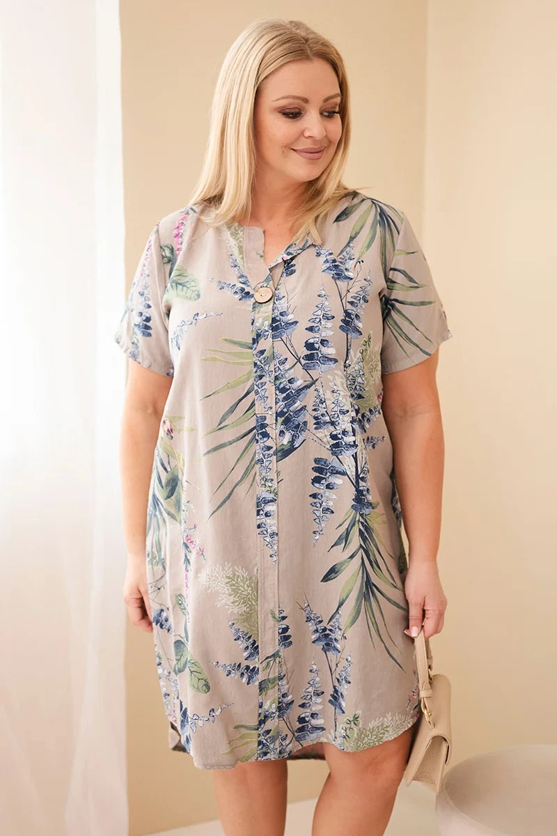 Sukienka damska wiskozowa Plus Size z krótkim rękawem Dolcezza