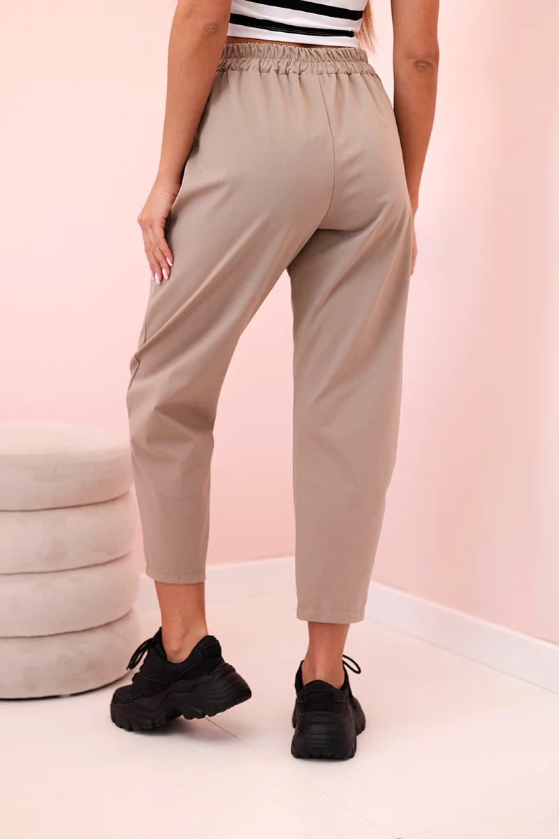 damskie spodnie khaki summer punto z kieszeniami widok z przodu
