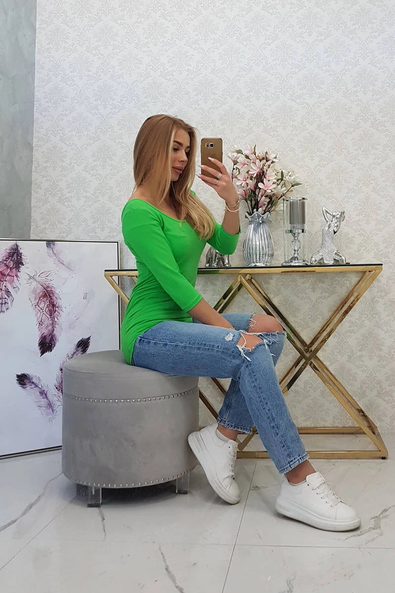 Dámská bavlněná halenka s kulatým výstřihem Blanche
