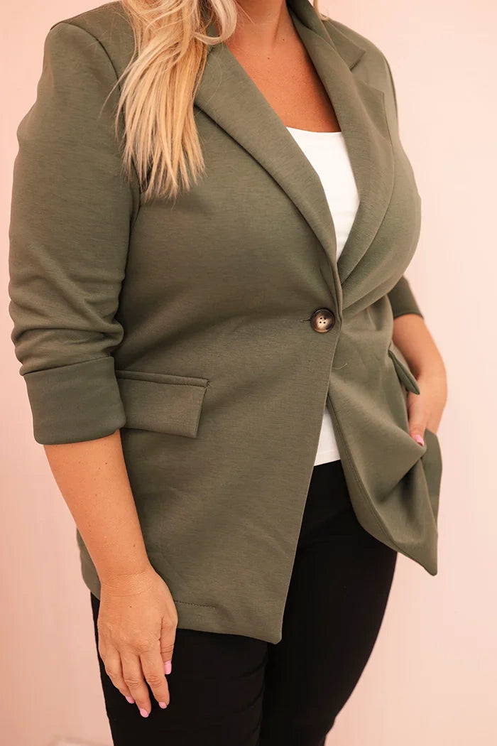Marynarka damska wiskozowa Plus Size z długim rękawem Gentile