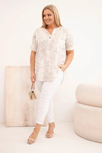 Bluzka damska bawełniana Plus Size z krótkim rękawem Gioia