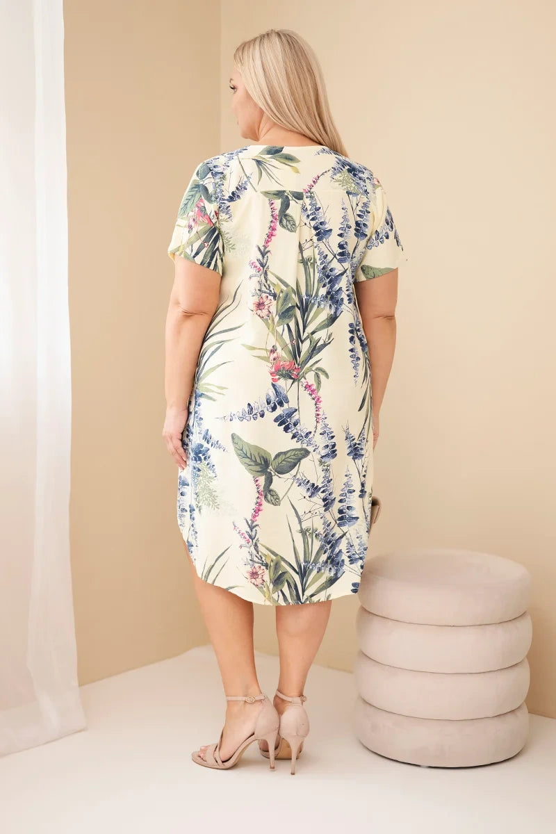 Sukienka damska wiskozowa Plus Size z krótkim rękawem Dolcezza